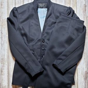 Navy Midi Skirt and Blazer Jacket.